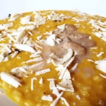 Risotto con zucca, fagioli e tomini al tartufo